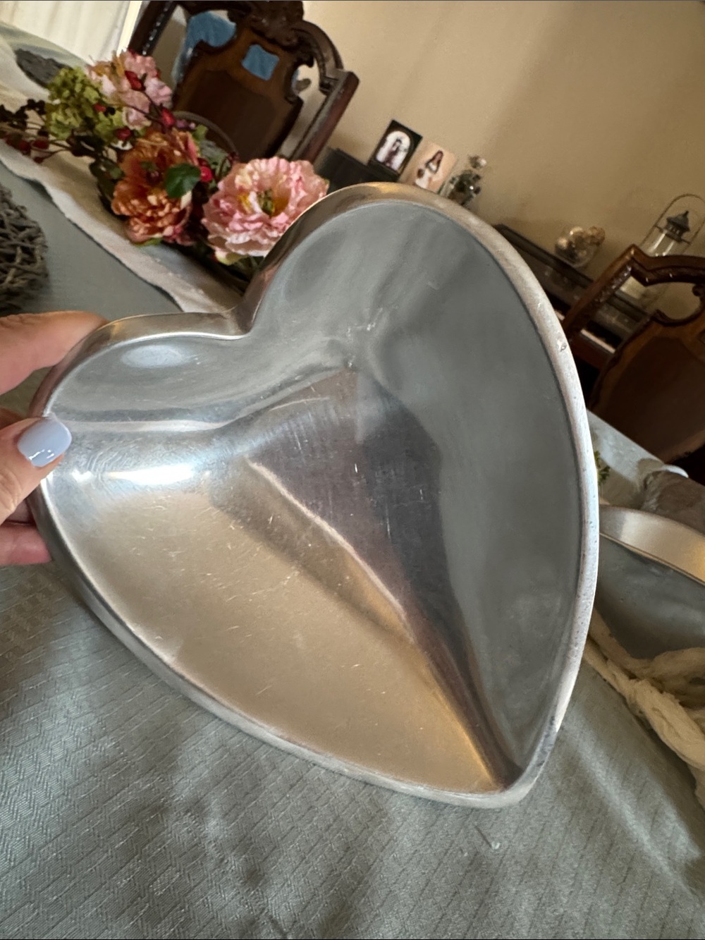 Nambé Heart-Shaped Metal bowl- Silver